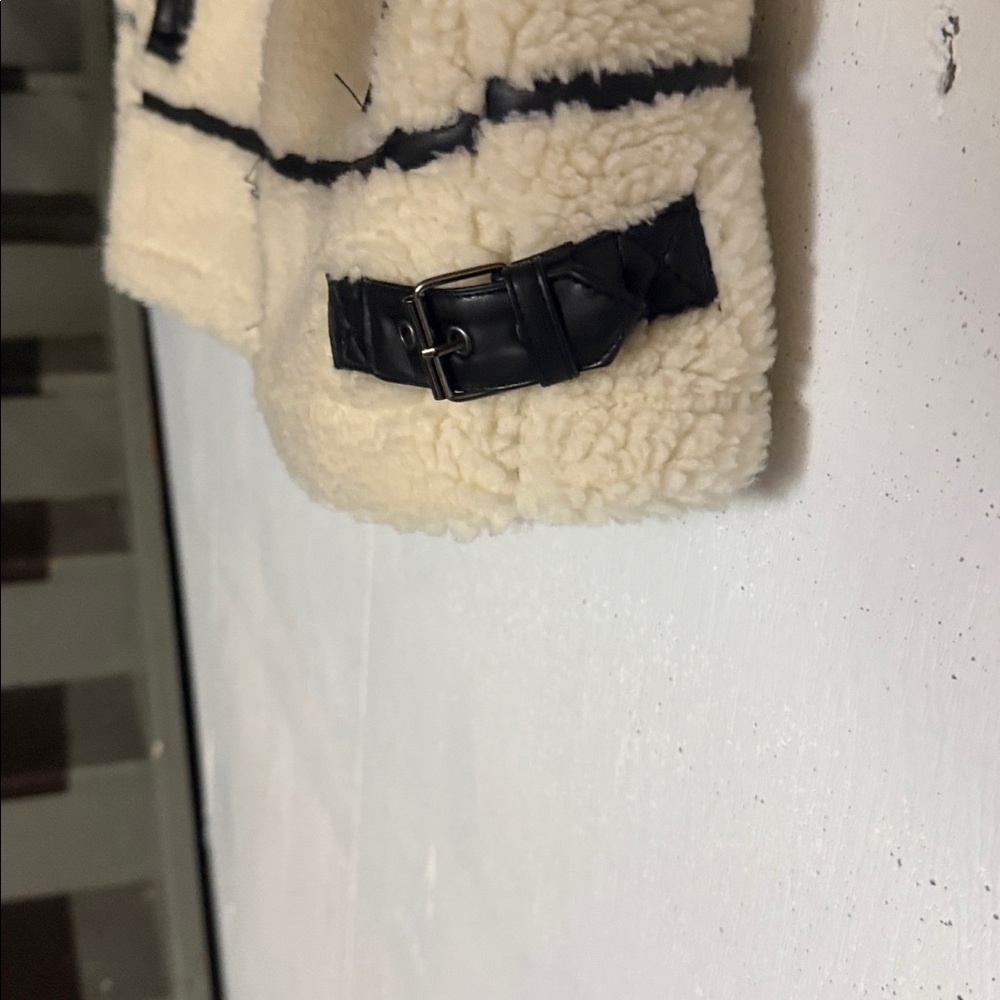 Cozy Cream and Black Teddy Jacket, S - Picture 14 of 16